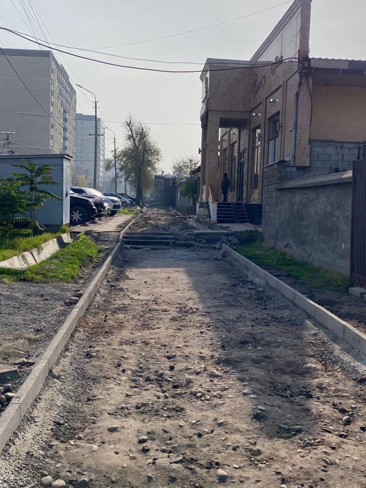 Айбек Джунушалиев проинспектировал строительство тротуаров в столице